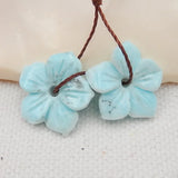 Larimar Flower Stone Bead Sets for Earring Making