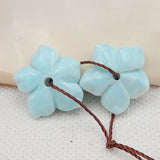 Larimar Flower Stone Bead Sets for Earring Making