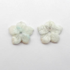 Natural Larimar Flower Stone Bead Sets for Earring Making