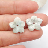 Natural Larimar Flower Stone Bead Sets for Earring Making