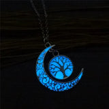 Tree of Life Necklace Moon Luminous Necklace for Women Halloween