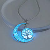 Tree of Life Necklace Moon Luminous Necklace for Women Halloween
