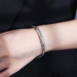 Peacock Texture Charm Bracelet Pink Crystal