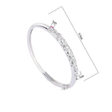 Peacock Texture Charm Bracelet Pink Crystal