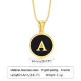 Initial Pendant Necklace Women Stainless Steel Alphabet Collar Jewelry