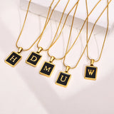 Initial Pendant Necklace Women Stainless Steel Alphabet Collar Jewelry