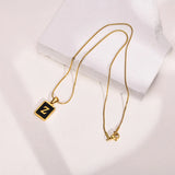 Initial Pendant Necklace Women Stainless Steel Alphabet Collar Jewelry