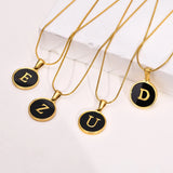 Initial Pendant Necklace Women Stainless Steel Alphabet Collar Jewelry