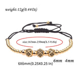 3PCS CZ Geometric Polygon Tube Crown Bracelet Set