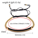 3PCS CZ Geometric Polygon Tube Crown Bracelet Set
