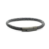 Men's Leather Wrap Bracelet with Stainless Steel Clasp