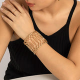 Metal Cross Weave Hollow Bracelet for Women