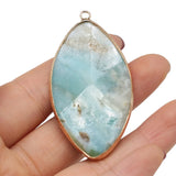 Natural Agates Horse Eye Shape Turquoises Labradorites Pendant 30x50mm