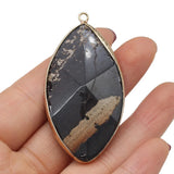 Natural Agates Horse Eye Shape Turquoises Labradorites Pendant 30x50mm