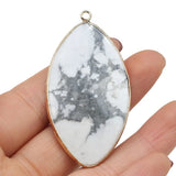 Natural Agates Horse Eye Shape Turquoises Labradorites Pendant 30x50mm