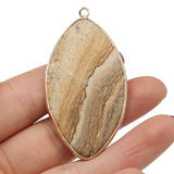 Natural Agates Horse Eye Shape Turquoises Labradorites Pendant 30x50mm