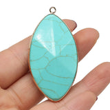 Natural Agates Horse Eye Shape Turquoises Labradorites Pendant 30x50mm