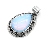 Natural Agates Stone Pendant Water Drop Shape Opal Stone Rose Quartzs Pendant