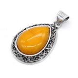 Natural Agates Stone Pendant Water Drop Shape Opal Stone Rose Quartzs Pendant