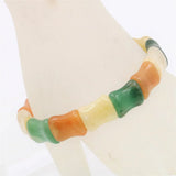 Natural Carnelian Chalcedony Agats 12*15mm Multicolor Beads Bracelet 7.5inch