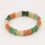Natural Carnelian Chalcedony Agats 12*15mm Multicolor Beads Bracelet 7.5inch