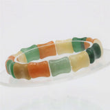 Natural Carnelian Chalcedony Agats 12*15mm Multicolor Beads Bracelet 7.5inch
