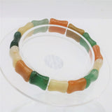 Natural Carnelian Chalcedony Agats 12*15mm Multicolor Beads Bracelet 7.5inch