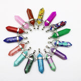 Crystal Stone Point Pillar Bead Pendant for Jewelry Making
