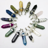 Crystal Stone Point Pillar Bead Pendant for Jewelry Making