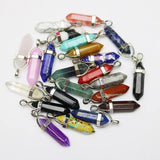 Crystal Stone Point Pillar Bead Pendant for Jewelry Making