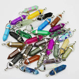 Crystal Stone Point Pillar Bead Pendant for Jewelry Making