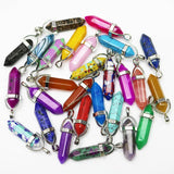 Crystal Stone Point Pillar Bead Pendant for Jewelry Making