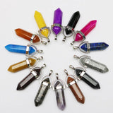 Crystal Stone Point Pillar Bead Pendant for Jewelry Making
