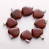 Natural Rainbow Stone Love Heart Beads Pendants 20mm DIY Jewelry Women Gift