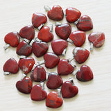 Natural Rainbow Stone Love Heart Beads Pendants 20mm DIY Jewelry Women Gift