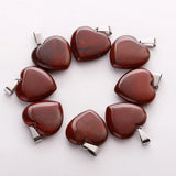 Natural Rainbow Stone Love Heart Beads Pendants 20mm DIY Jewelry Women Gift
