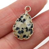 Rose Quartz Water Drop Shape Pendant Golden Plated for Jewelry