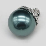Natural Shell Ball Pendant Pair Zinc Alloy Lace Shell Pendant 16x16mm