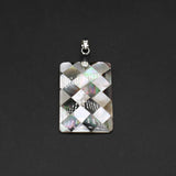 Natural Shell Pendant Rectangle Plaids Shell Pendant for DIY Necklace 21x35mm
