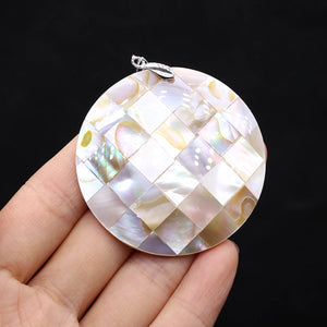Natural Shell Pendant Round Shape for Women Jewelry Necklace Party Gift