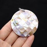 Natural Shell Pendant Round Shape for Women Jewelry Necklace Party Gift