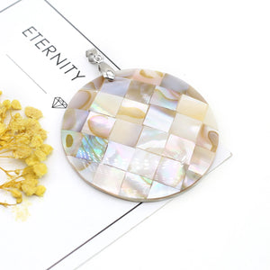 Natural Shell Pendant Round Shape for Women Jewelry Necklace Party Gift