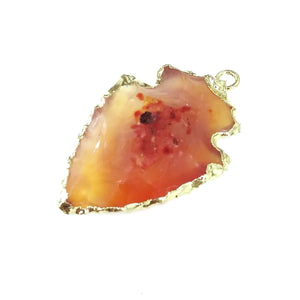 Leaf Shape Agates Pendant Crystal Necklace Pendants for Jewelry Making