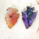 Leaf Shape Agates Pendant Crystal Necklace Pendants for Jewelry Making