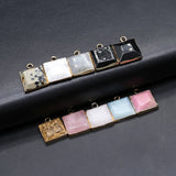 Square Agates Natural Stone Pendant 12mm