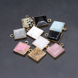 Square Agates Natural Stone Pendant 12mm