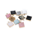 Square Agates Natural Stone Pendant 12mm