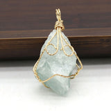 Charms Natural Stone Pendant Winding Golden Amethysts Rose Quartz Pendant