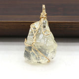 Charms Natural Stone Pendant Winding Golden Amethysts Rose Quartz Pendant