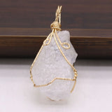 Charms Natural Stone Pendant Winding Golden Amethysts Rose Quartz Pendant
